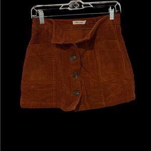 Chloe & Katie Terracotta Corduroy Mini skirt